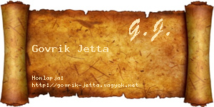 Govrik Jetta névjegykártya